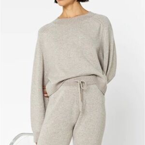 John Elliott Cashmere Blend Sweater 2 Oatmeal Two Tone Crewneck Soft Knit Top